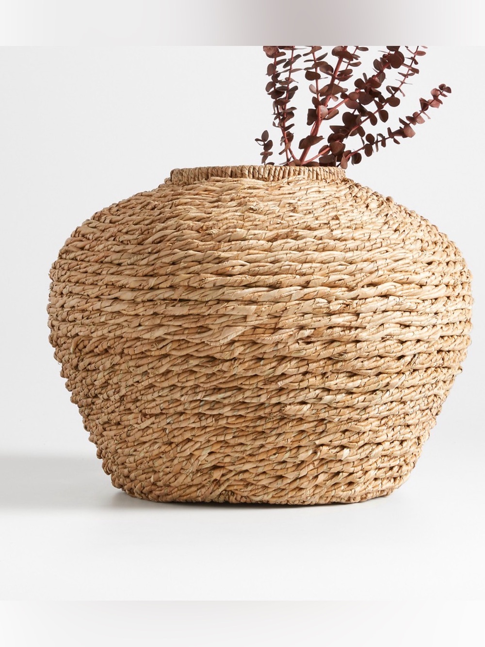 Woven Seagrass Decorative Basket Vase - Natural